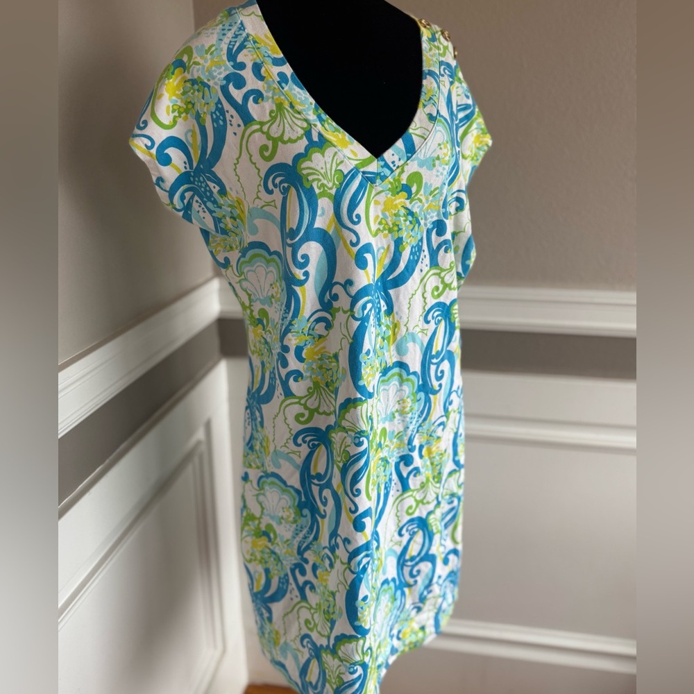 Lilly Pulitzer Hayley Blue and Yellow Knit dress (XL)